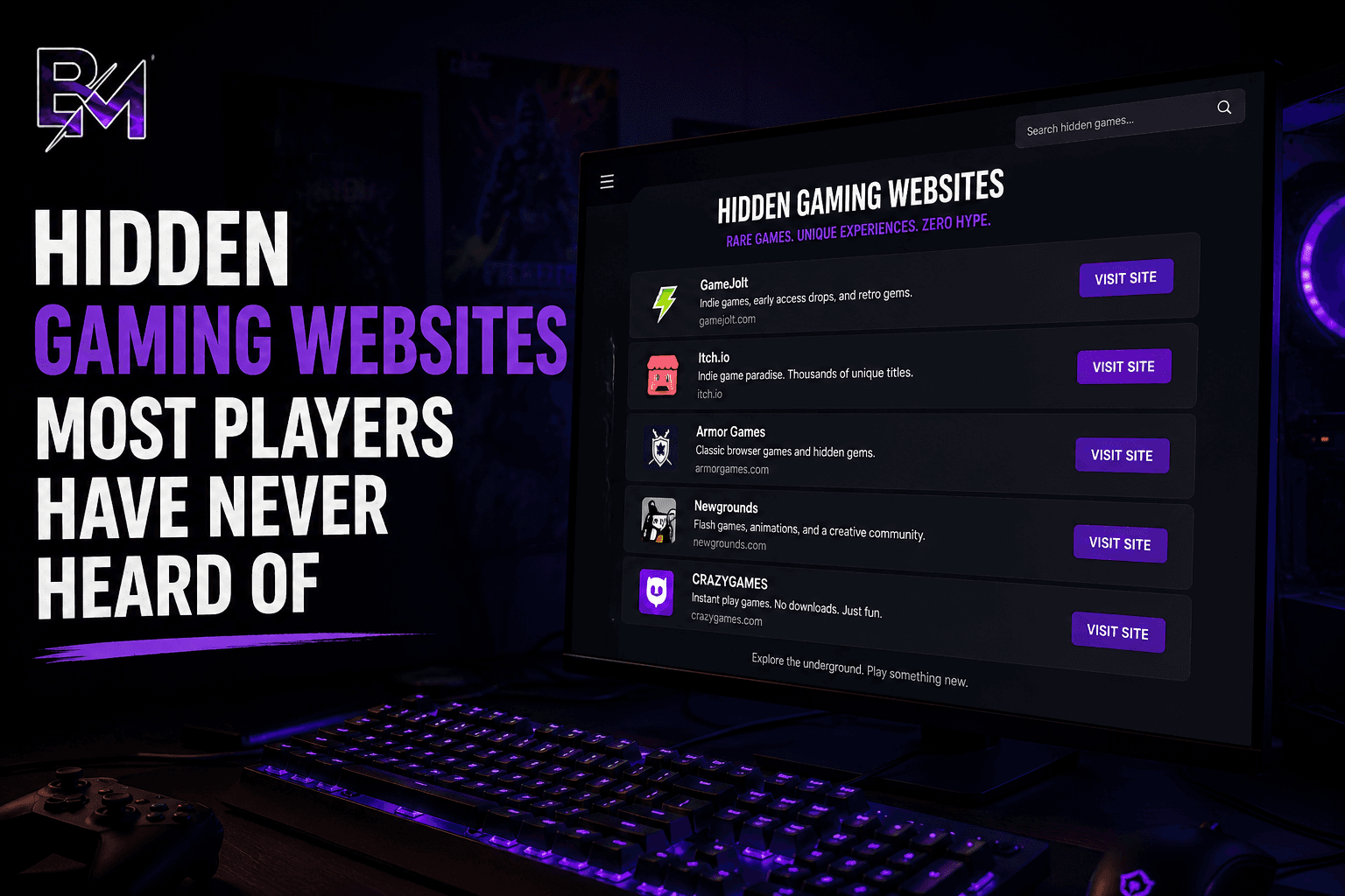 Hidden Gaming Websites Most Players Have Never Heard Of